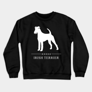 Irish Terrier Dog White Silhouette Crewneck Sweatshirt